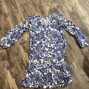 Lilly Pulitzer Blue and White Floral Dress